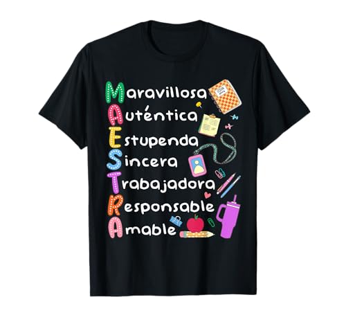 Maestra Maestra Enseignant d'Espagnol Enseignant Bilingue Maestra De Espanol T-Shirt