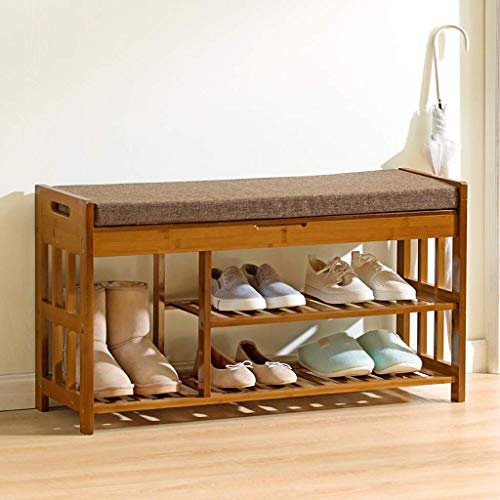 Banc de rangement chaussures 90cm meuble chaussures pour entrée étroite - 3