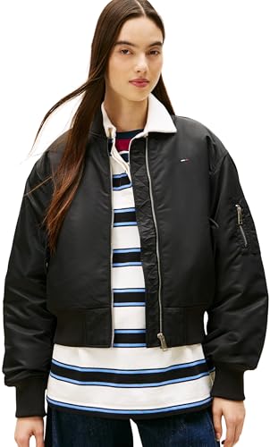 Blouson aviateur femme coupe ajustée et finitions côtelées Tommy Jeans