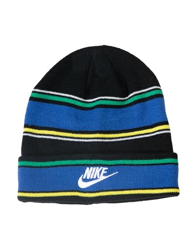 Nike Big Kids Stripe Beanie & Gloves 2-Piece Set - Black/Blue - One Size Fits All (8-20)3