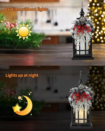 iStatue-Metal-Black-Christmas-Lantern-with-Flameless-Candle-14-Modern-Farmhouse-Decor-Festive-Holiday-Rustic-Home-Gifts-for-Indoor-Outdoor-Xmas iStatue Metal Black Christmas Lantern with Flameless Candle 14 Modern Farmhouse Decor Festive Holiday Rustic Home Gifts for Indoor Outdoor Xmas