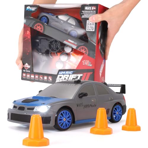 Image of RC Drift Car 1 /24 2.4GHz 4WD Remote Control Sport Racing On-Road Vehicle with LED Light, Batteries and Drift Tires 25