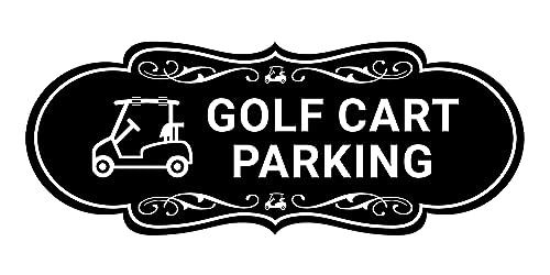 Signs ByLITA Designer Golf Cart Parking Sign (Black) - Large