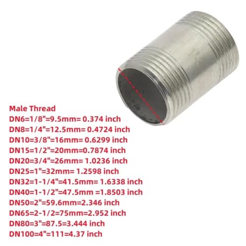 Adaptador conector macho en acero inoxidable SS304 para tuberías de agua 3