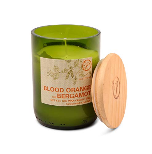 Paddywax Eco Green Collection Hand-Poured Artisan Scented Candle, 8 Ounce, Blood Orange & Bergamot