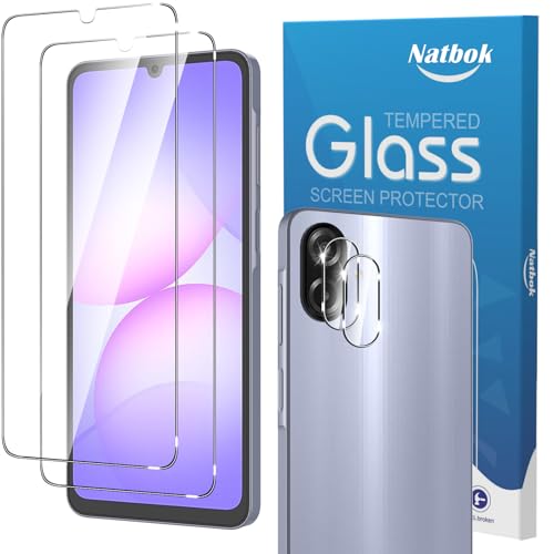 Natbok Screen Protector with Camera Lens Protector (2+2 pack)