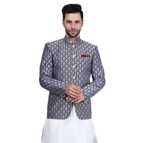 WINTAGE Banarasi Rayon Cotton Blue Blazer