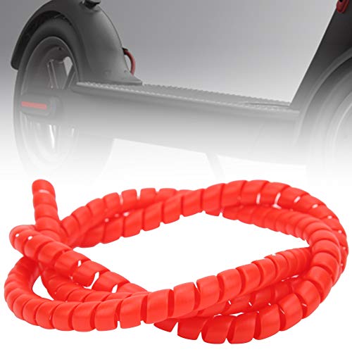 Electric Scooter Cable Protector,Spiral Cable Wrap,Brake Line Spiral Tube Cable Housing Protector Cover Spiral Wire Wrap Cord for M365 Electric Scooter(Red) - Image 2
