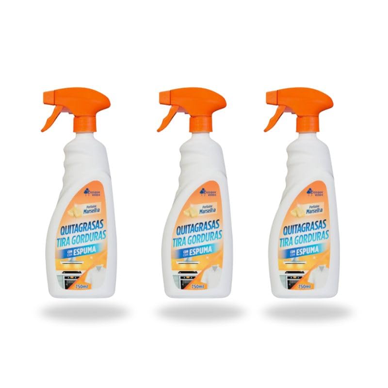 Quitagrasas con Pistola Perfume Marsella – Pack 3 x 750 ml – Potente Contra Grasa Incrustada
