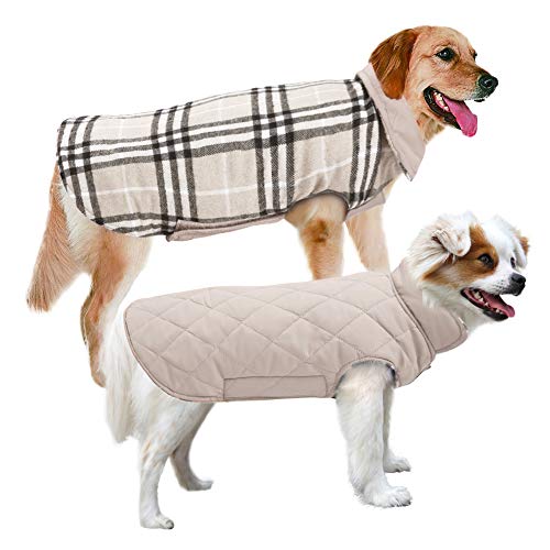 MIGOHI Dog Jackets for Winter Windproof Reversible Dog Coat for Cold Weather British