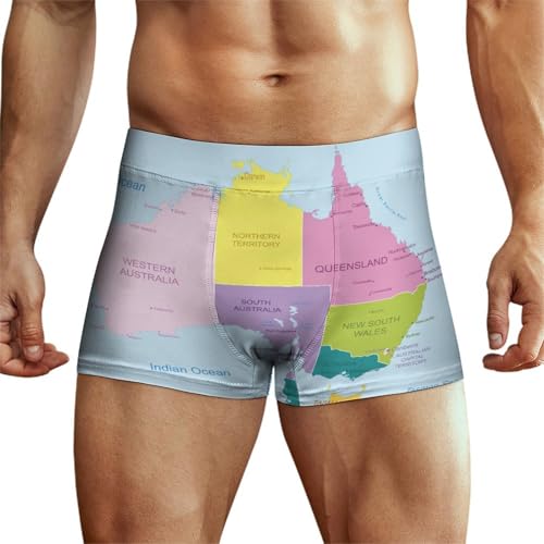 Maps of French Guiana Men's Underwear Boxer Briefs, Ice Silk Stretch Moisture Wicking Underwear