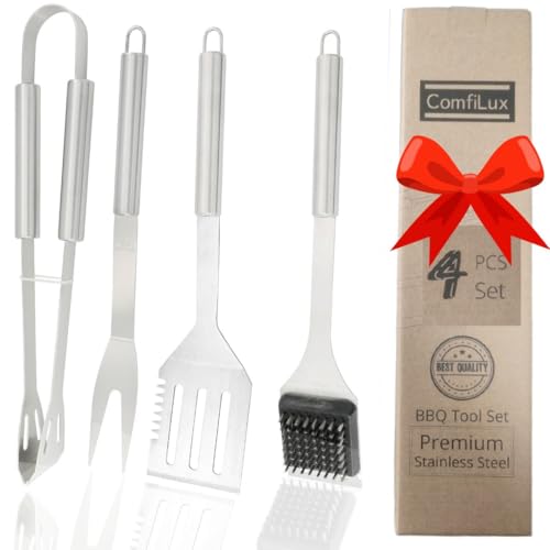 Stainless Steel BBQ Grill Tool Set - Barbecue Accessories &