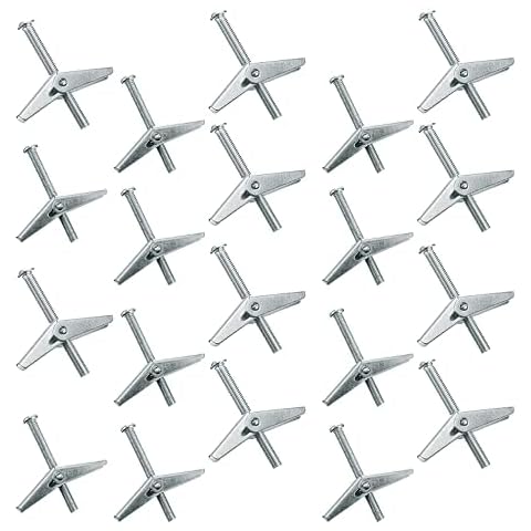 Wing Spring Toggle Bolt M5 JPGhaha 50mm Butterfly Plasterboard Fixings Wing Spring Screw Wall Anchor for TV Wall Brackets Hollow Drywall Cavity(Using 16mm Drill Bite) 20PCS Cover