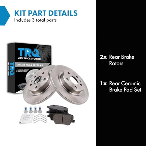 Image of TRQ Rear Brake Pad and Rotor Set Ceramic Vented Rotors 280mm Compatible with 2019-2022 Volvo XC40