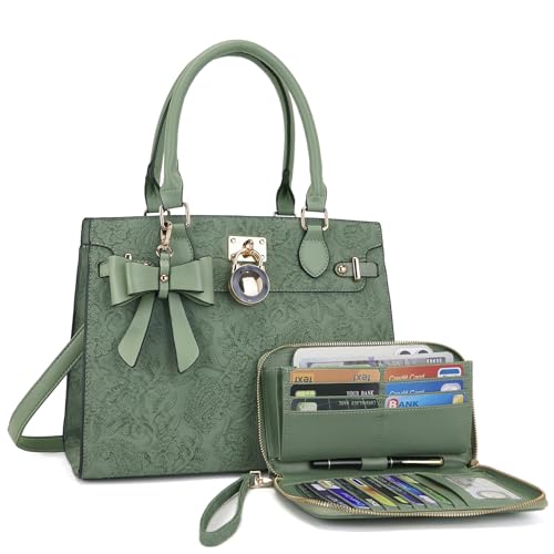 Image of Qiyuer Cute Purses Wallet Set For Women Handbags Satchel Tote Shoulder Bag | Affordable Luxury, Ideal Gift, Large Clutch Wallet, 2PCS, Sturdy Structured, Stylish, PU, Practical & Roomy for Daily & Work