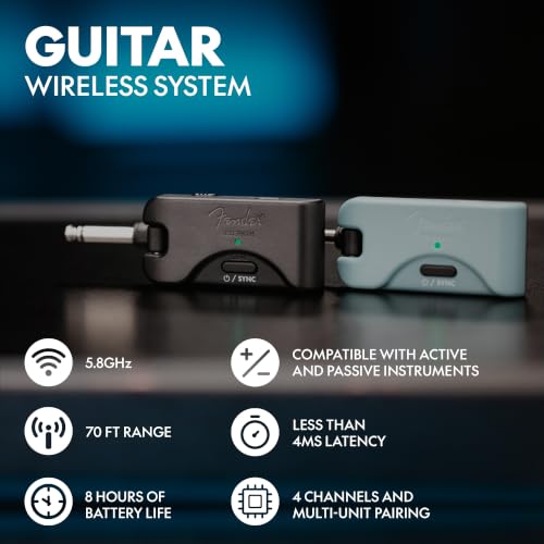 Image of Fender Telepath Wireless Transmitter, 5.8GHz, 70ft Range, Black