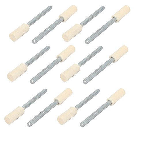 Aexit 3mm Dia Abrasives Drill Hole 5mm Cylinder Head Felt Mounted Point Grinding Polishing Tool 12pcs Model:93as59qo449