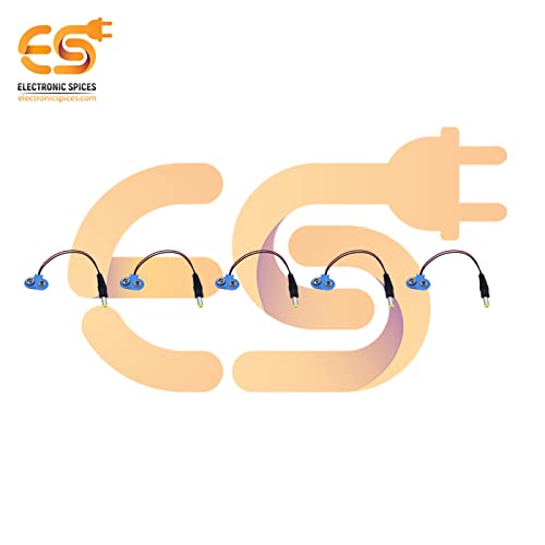 Image of Electronic Spices 9v Battery Clip Connector With 5.5mm Pin Jack Pack of 5pcs
