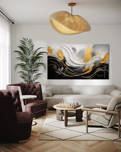 Impression sur toile intissee vagues 3D decoration murale maison - 3