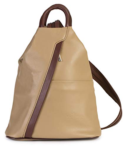 LiaTalia Unisex Suave Cuero Italiano Correa Convertible Pequeña Mochila Bolsa de Duffle