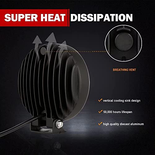 BIGLION.X 6Inch Round LED Offroad Driving Light 2pcs 210W Driving Fog Light Bar Bumper Spotlights Off Road Spot with Wiring Harness IP69K Waterproof for Offroad Pickup Trucks ATV UTV SUV