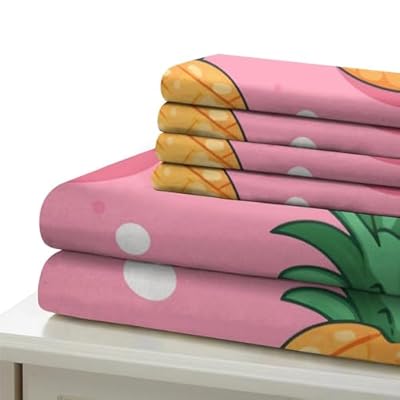 Lovely Pineapple 3D Printedcartoon Fruit Bedding Set Quilt Cover Comforter Covers Duvet Cover Microfiber with Pillowcases 3 Pieces for Childrens and Adults with Zipper Closure Queen(228x228cm) 41+Ik6TryIL. SS400