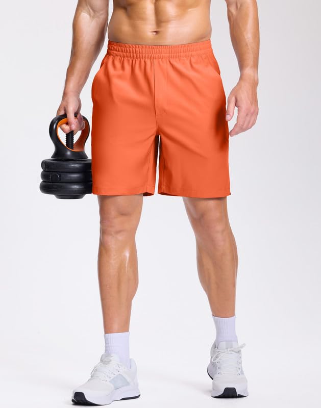Image of GGJ Men's Lightweight Athletic Shorts with 2 Zipper Pockets 7 inch /9 inch /5 inch Gym Workout Running Quick Dry Tennis Shorts for Men