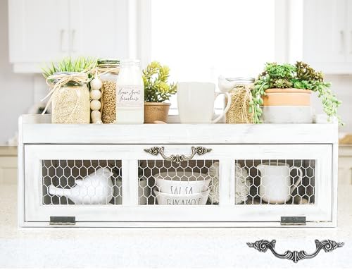 Felt Creative Home Goods Farmhouse Chicken Wire Countertop Shelvi...