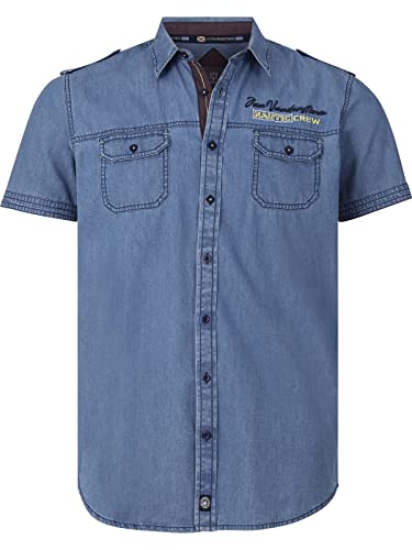 Jan Vanderstorm Herren Jeanshemd Lorensius blau, 5XL (XXXXXL) - 51/52