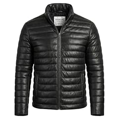 Black Puffer Leather Jacket