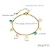 Balaijor Fashion 18K Gold Plated Star Bracelet Stainless Steel Enamel Heart Charm Link Chain Bracelet(Gold)
