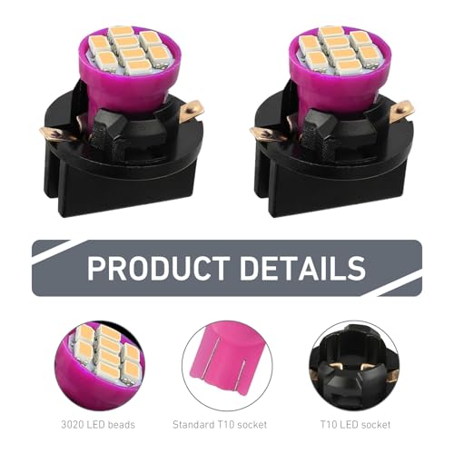 10 unidades luz LED T10 rosa para tablero de auto miniatura 6
