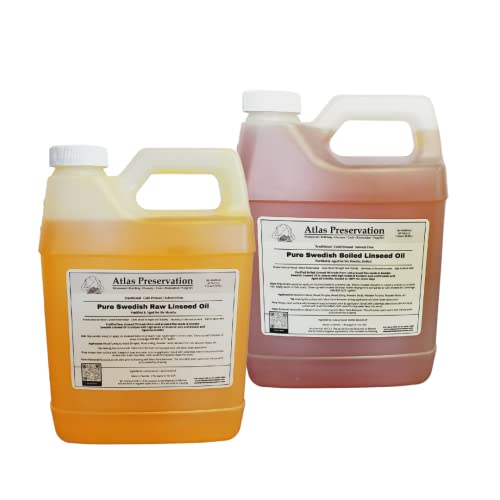 Pure Swedish Linseed Oil Set (1 Quart Raw + Boiled)