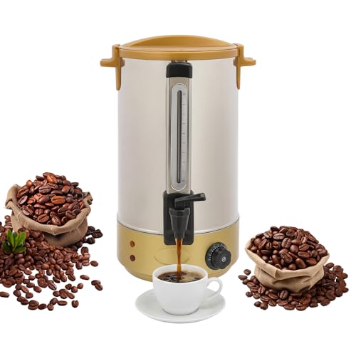 Image of 120Cup Electric Hot Water Dispenser, 7.4 Gal Stainless Steel Commercial Water Boiler and Warmer, 1800W Temp Adjustable Tabletop Tea Coffee Urn for Parties (7.4Gal Gold)