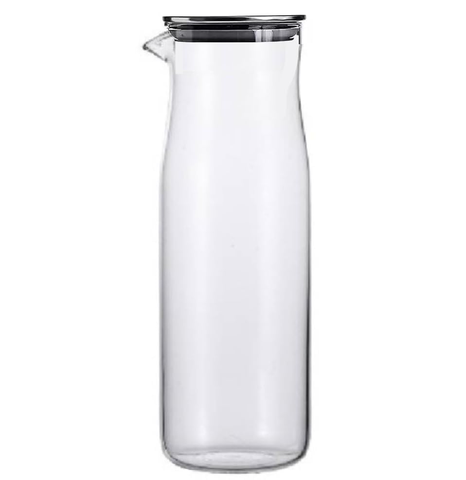 Glass Pitcher with Lid, 34 oz / 1 Litre, Glass Carafe Bottle with Stainless Steel Lid and Spout, Set of 1 (B0DF5KPPJQ) Amazon Price History, Amazon Price Tracker