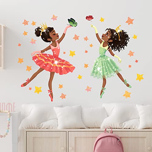 Vinilo decorativo negro con niñas y mariposas miniatura 2