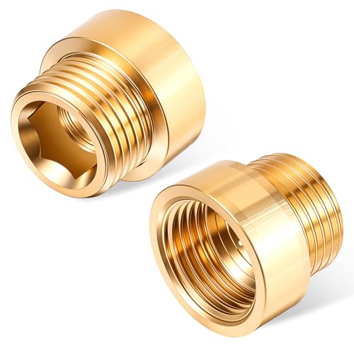 XLIUAX 2 Pack Brass G1-2 Male to G1-2 Female Thread, Shower Head Extension Arm 20mm Length Pipe Fitting Shower Head Extender