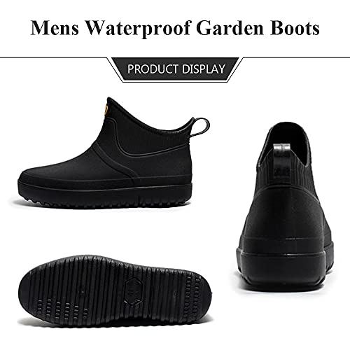 Rojeam Heren Rubberlaarzen Chelsea Laarzen Waterdicht Regenlaars Rubberen Laarzen Tuinlaarzen Rubberen Wellingtons Rain Boots - Afbeelding 3