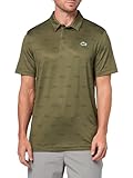 Lacoste Men's Regular Fit UV Protect All-Over Print Golf Polo Shirt, Olive/Olive/Sinople, Large