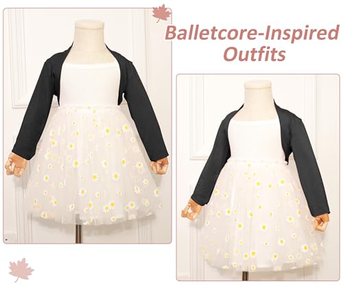 SEAUR Girls Ballet Dance Bolero Shrug Top Long Sleeve Thumbhole Cooling Wrap Top for Gymnastic Leotard4