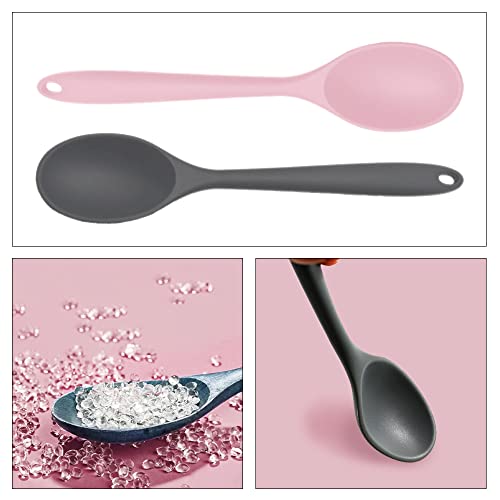 2 Pcs Silicone Mixing Spoon Stirring Spoon Silicone Serving Spoon for Kitchen Cooking Baking Stirring Mixing Tools - Image 4