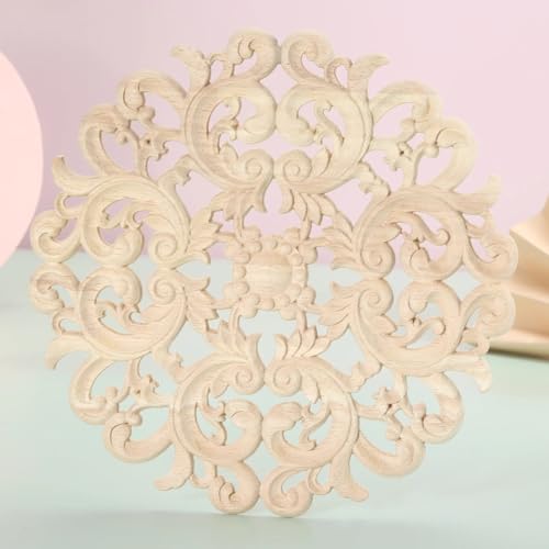 Accesorios decorativos retro de madera con flores redondas para tunear armarios 4