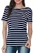 Smallshow Women's Maternity Nursing Top Short Sleeve Stripe Breastfeeding T-shirt (XL)