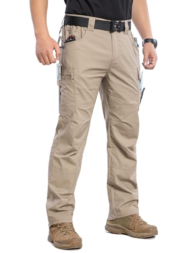 Image of CARWORNIC Men's Stretch Ripstop Work Pants Water Resistant Flex Cargo Pants Lightweight EDC Operator Tactical Utility Pants