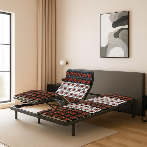 SAMPUR - Sommier électrique de Relaxation | Orthopédique à plots réglables | Encastrable dans Un Cadre de lit | 5 Positions de Couchage (180 x 200 cm (-2x-90x200cm))