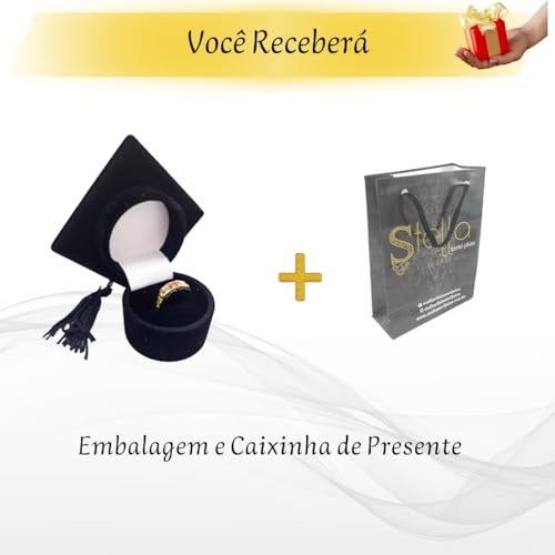 Anel Formatura Infantil Menina Regulável Semi Joia Banhado Ouro 18k