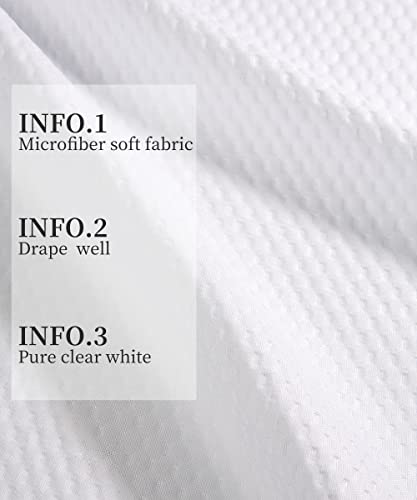 Lamplig Microfiber Fabric Shower Curtain Liners For Bathroom Embossed Pattern Texture Waterproof Super Soft Shower Curtains With Hooks For Bathtub 72X72 Inches Ideal (White) #TOP1