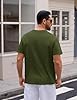 Xnova Men's T-Shirts Relaxed Fit Heavyweight with Letter Printed, Casual Short Sleeve Tee Crew Neck Cotton Tops (LosAngeles-Green, S) #3