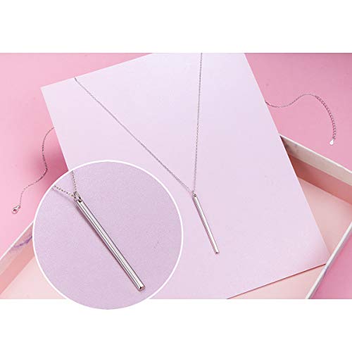 Alphm Long Chain Vertical Bar Y Necklace S925 Sterling Silver Pendant for Women Statement Jewelry3