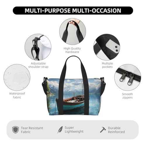 Travel Duffel Bags Personal Item Bag Carry on Luggage Bag Training Handbag Lightweight Waterproof Sports Gym Bag Fishing Boat Weekender Bag for Women Men3